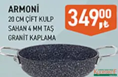 PAPİLLA ARMONİ 20 CM ÇİFT KULP SAHAN 4 MM TAŞ GRANİT KAPLAMA